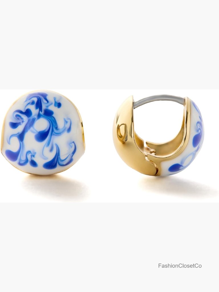 14k Gold Plated Sphere Hoop Earrings - Hypoallergenic & Tarnish-Free